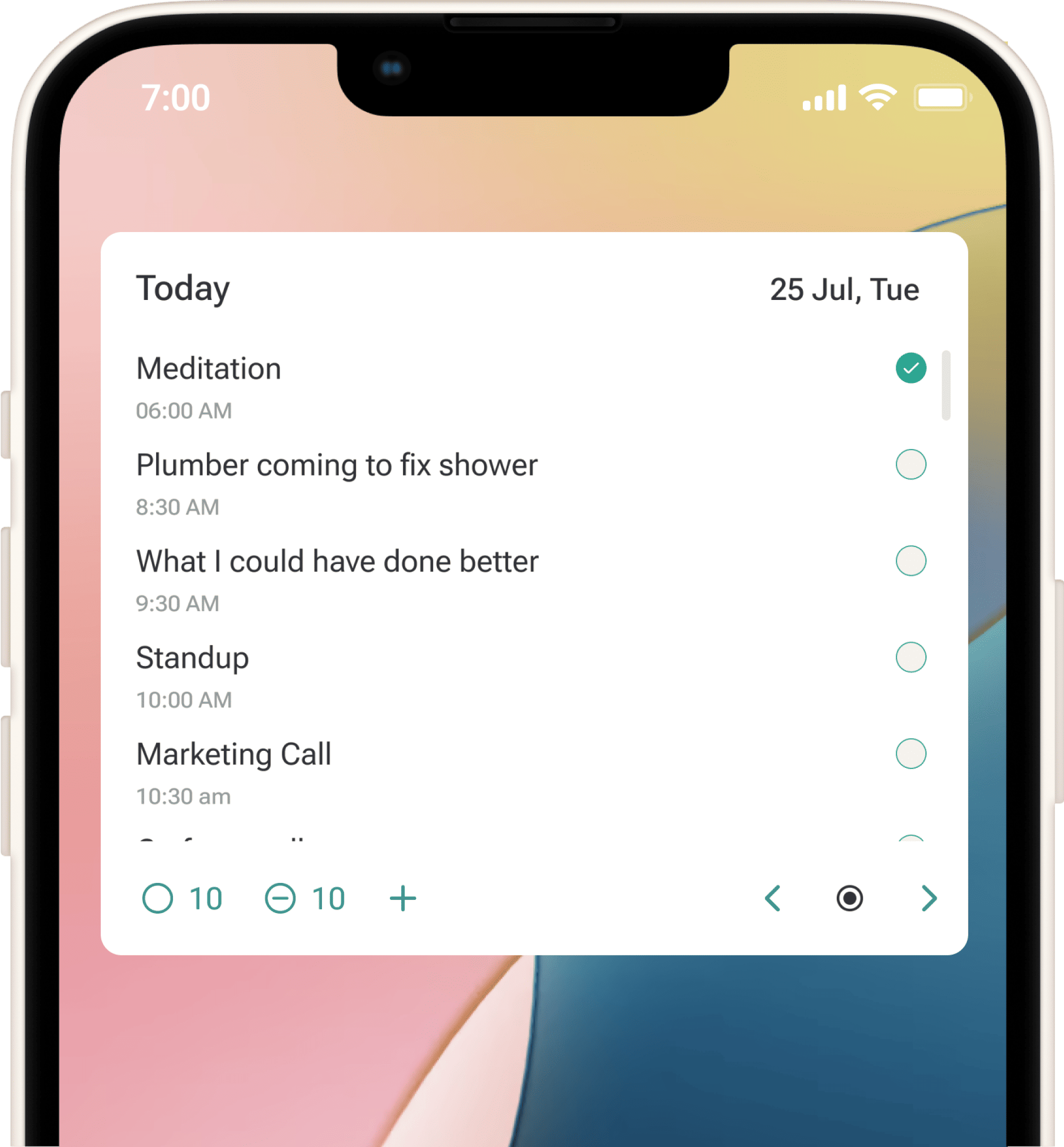 Mevolve Home Screen